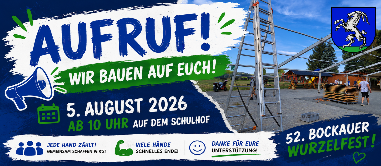 Helferinnen und Helfer für den Festzeltaufbau gesucht